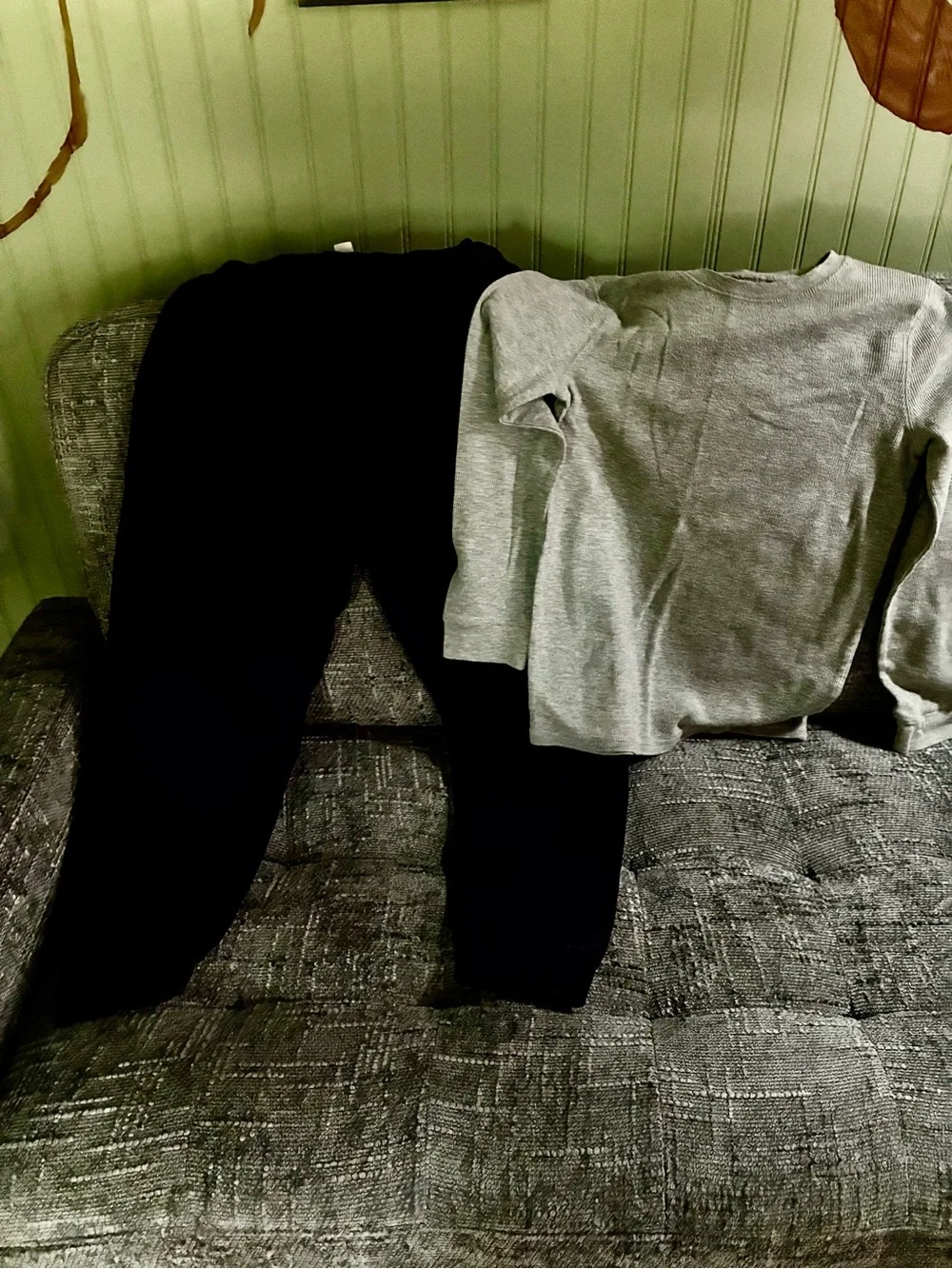 Kids Two-Piece Set — Gray Top & Blue sweatpants